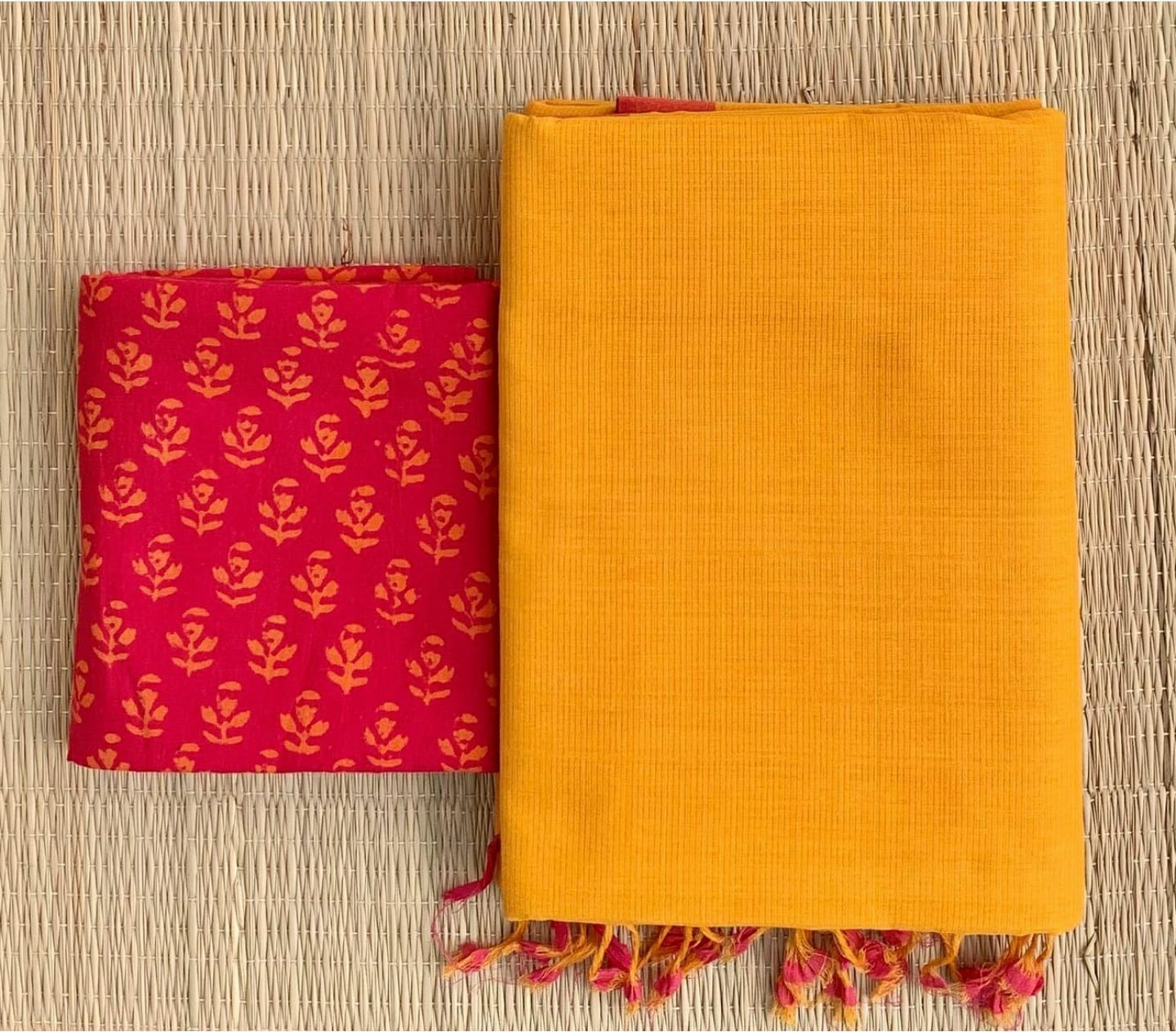 Yellow Colour Chanderi Saree With Digital Printed Blouse